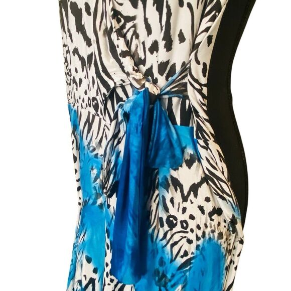I.N.C. International Concepts Animal Print Halter Jumpsuit Blue Black Small - Picture 3 of 6